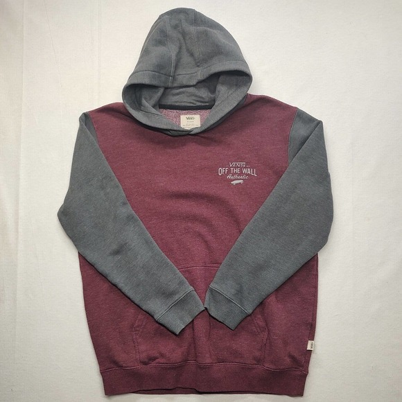 Vans Other - Vans Hoodie Adult X-Large Red Gray Graphic Text Logo Hooded XL Pull Over Men's